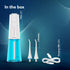 Galaxy Oral Irrigator, Portable, Cordless, Rechargeable, 3 Cleaning Modes, 6 Pressure Levels in Each Mode, IPX7 Waterproof, 230ml Water tank, Flossing at Home & Travel, White & Blue